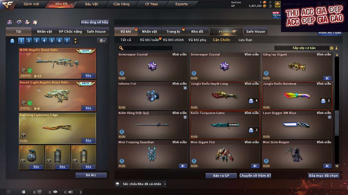 shop acc cf uy tin gia re